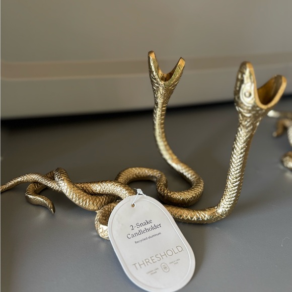 Gold Two headed Snaked Taper Candle Stand Holder -NWTS - Threshold - Picture 10 of 13